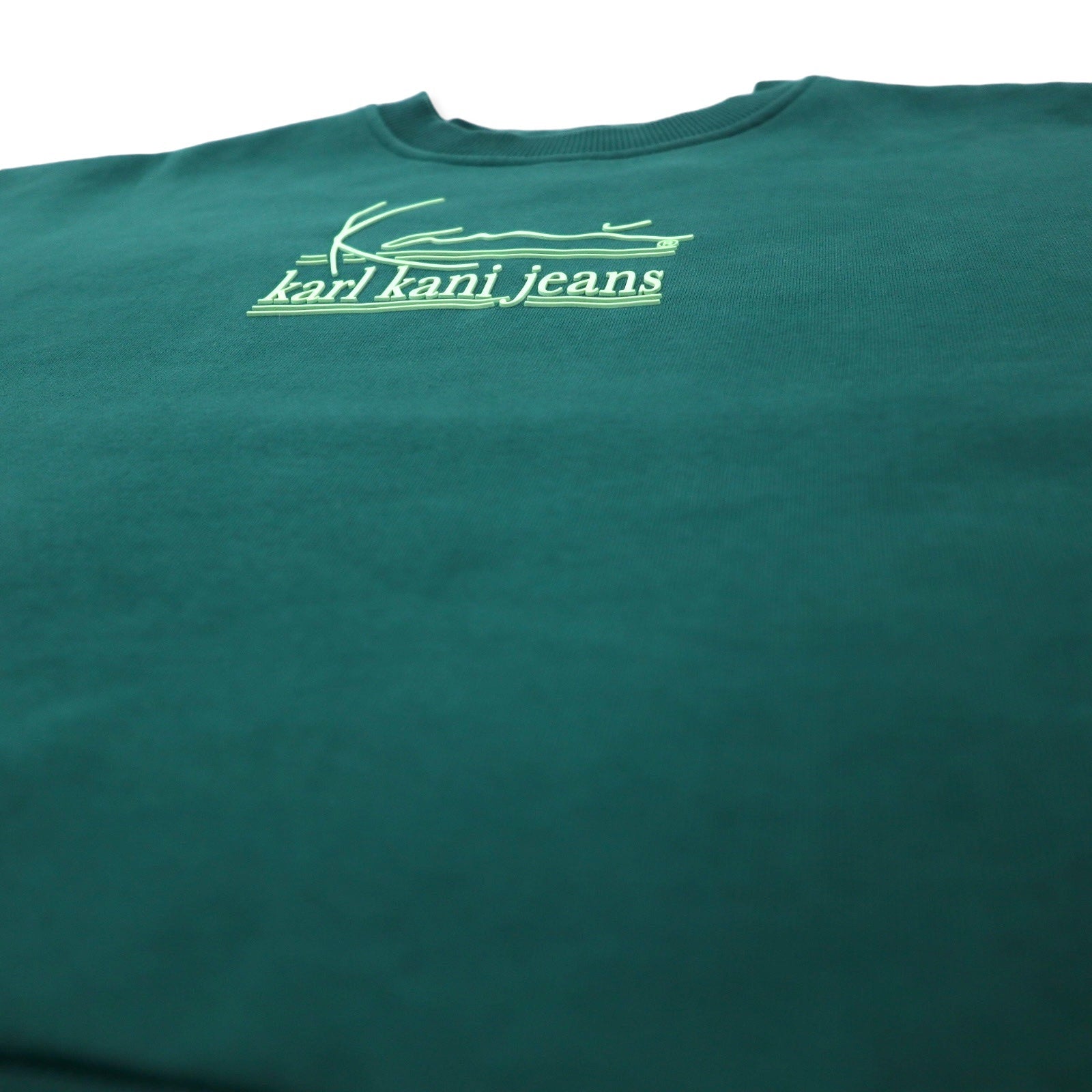 karl kani jeans Felpa a spalla scesa XS verde cotone taglio corto