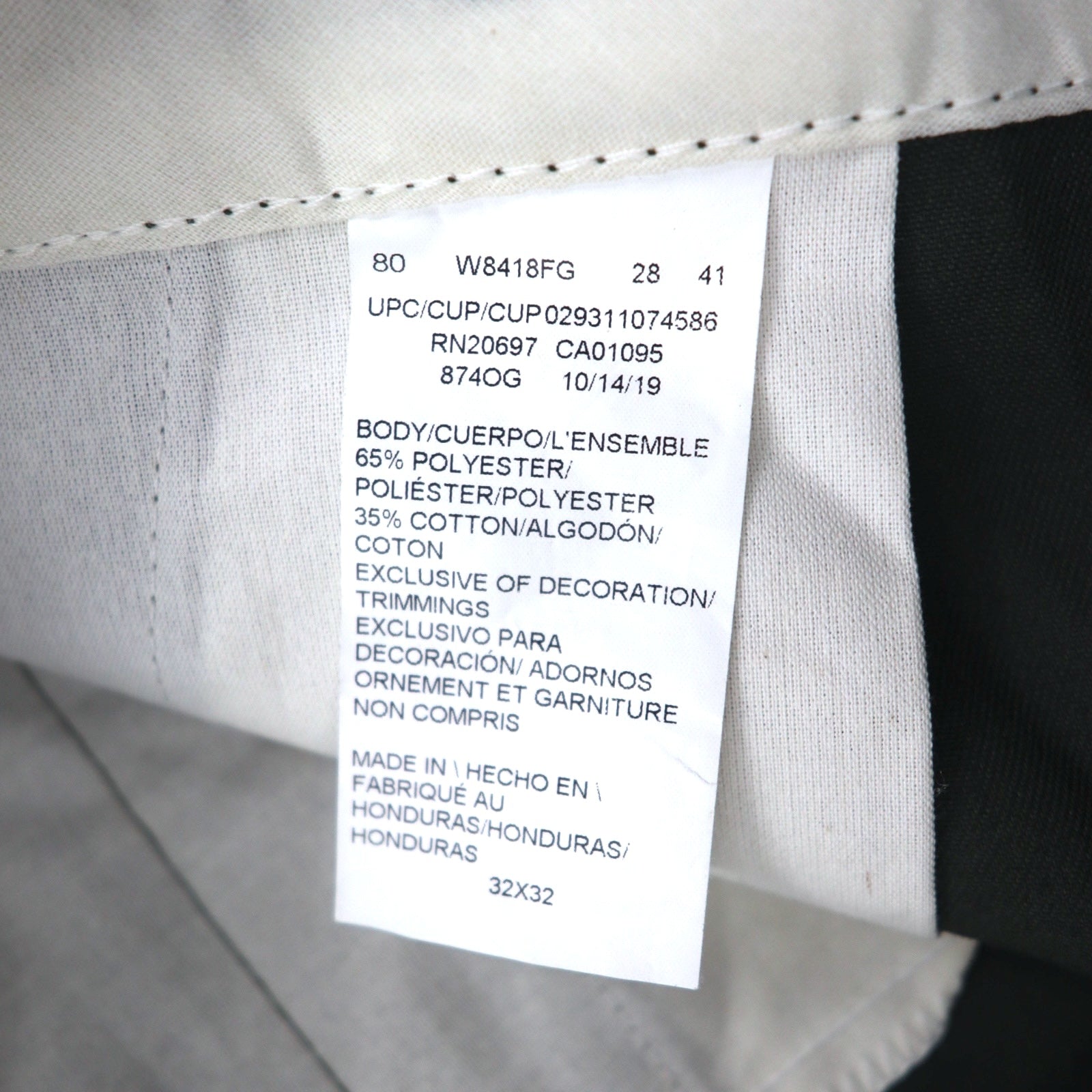 Dickies 874 Chino Work Pants M Kaki Poliestere Cotone Prodotto in Honduras