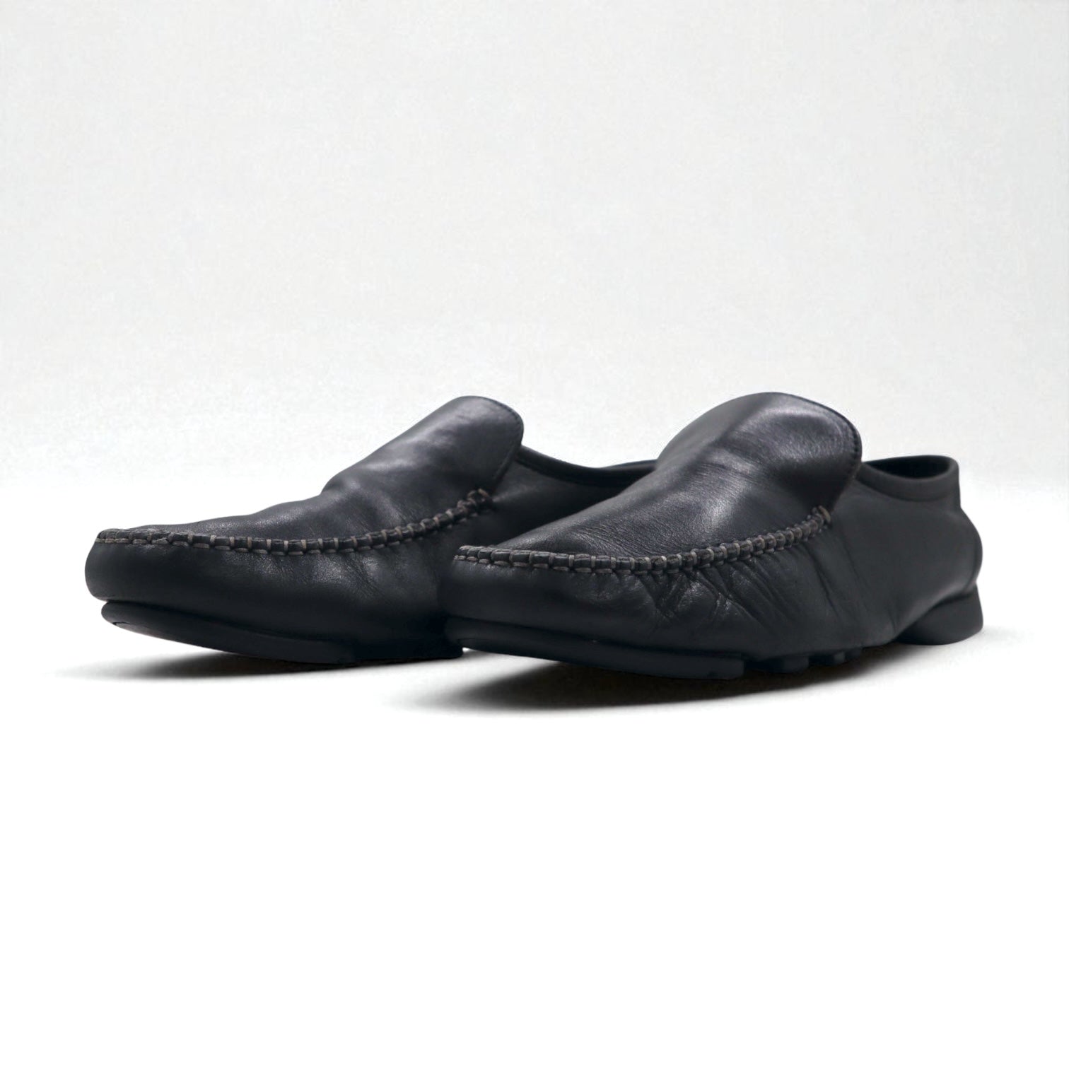 Salvatore Ferragamo Mocassini Driving Loafer Slip-on 26cm Neri Pelle Made in Italy