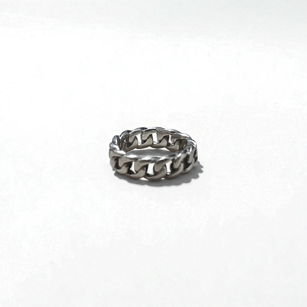 Anello vintage a catena in argento 925, maglia a catena, taglia 14