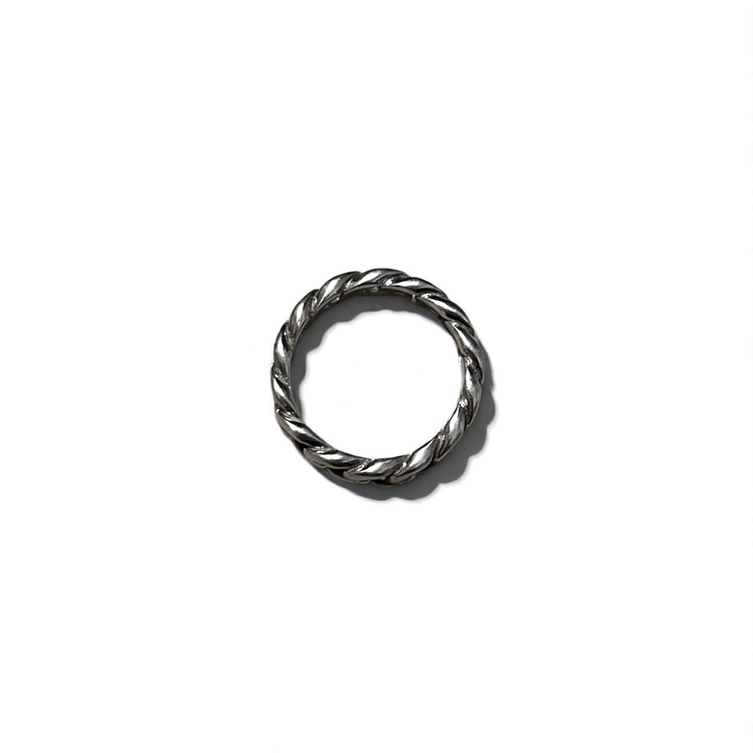 Anello vintage a catena in argento 925, maglia a catena, taglia 14
