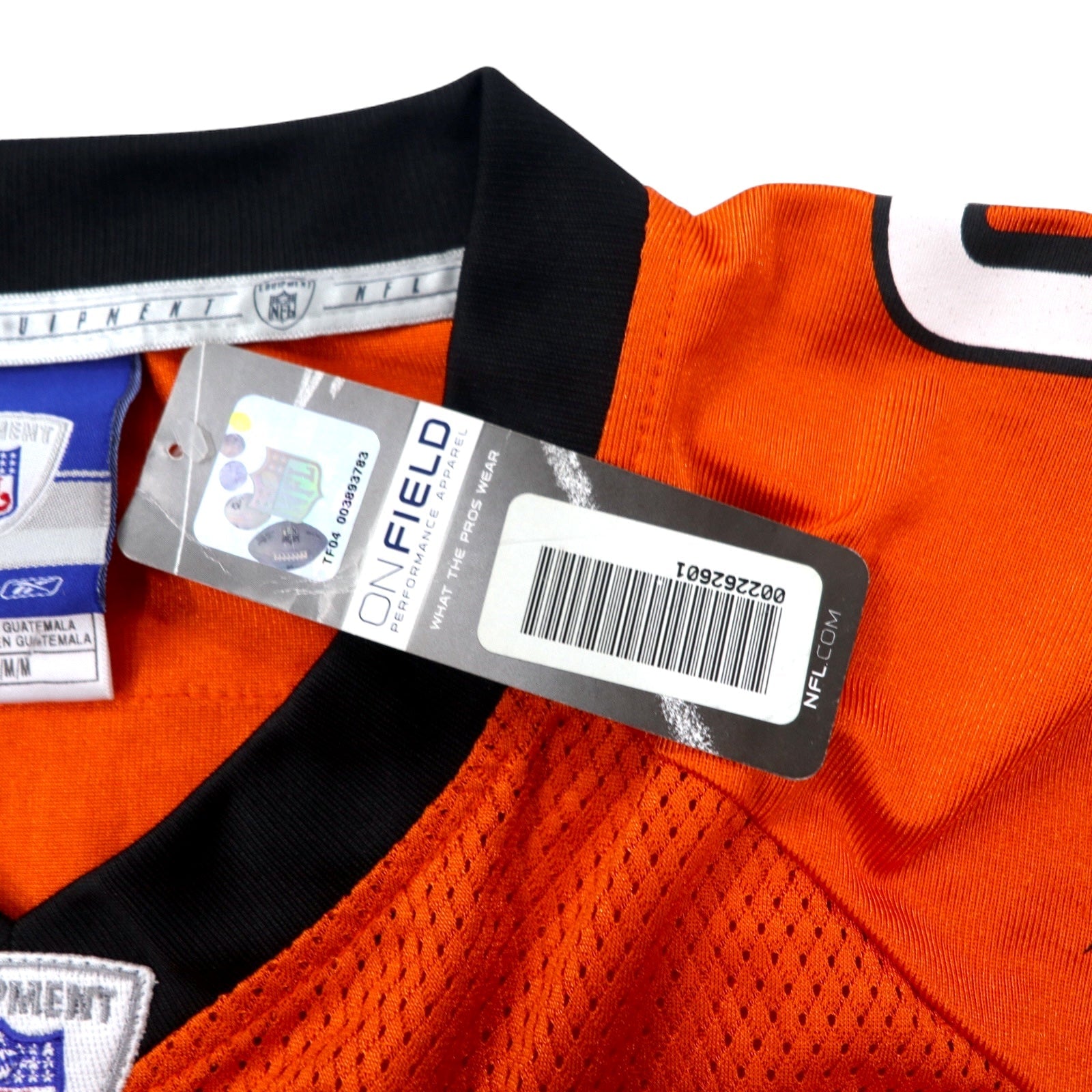 Reebok Maglia da gioco M Arancione Nylon Mesh NFL Bengals Numerazione PALMER Articolo nuovo