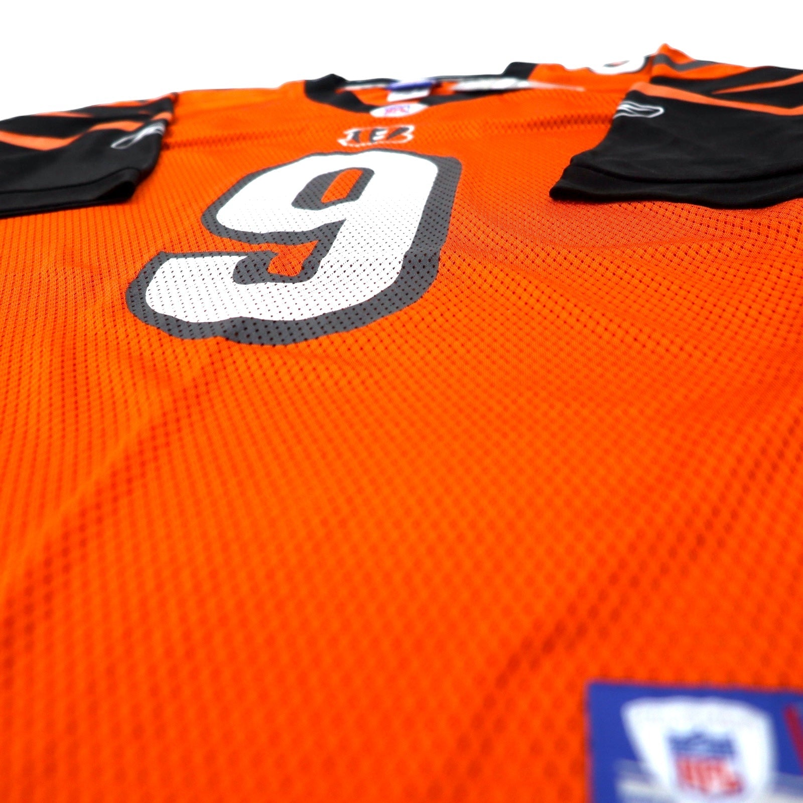 Reebok Maglia da gioco M Arancione Nylon Mesh NFL Bengals Numerazione PALMER Articolo nuovo