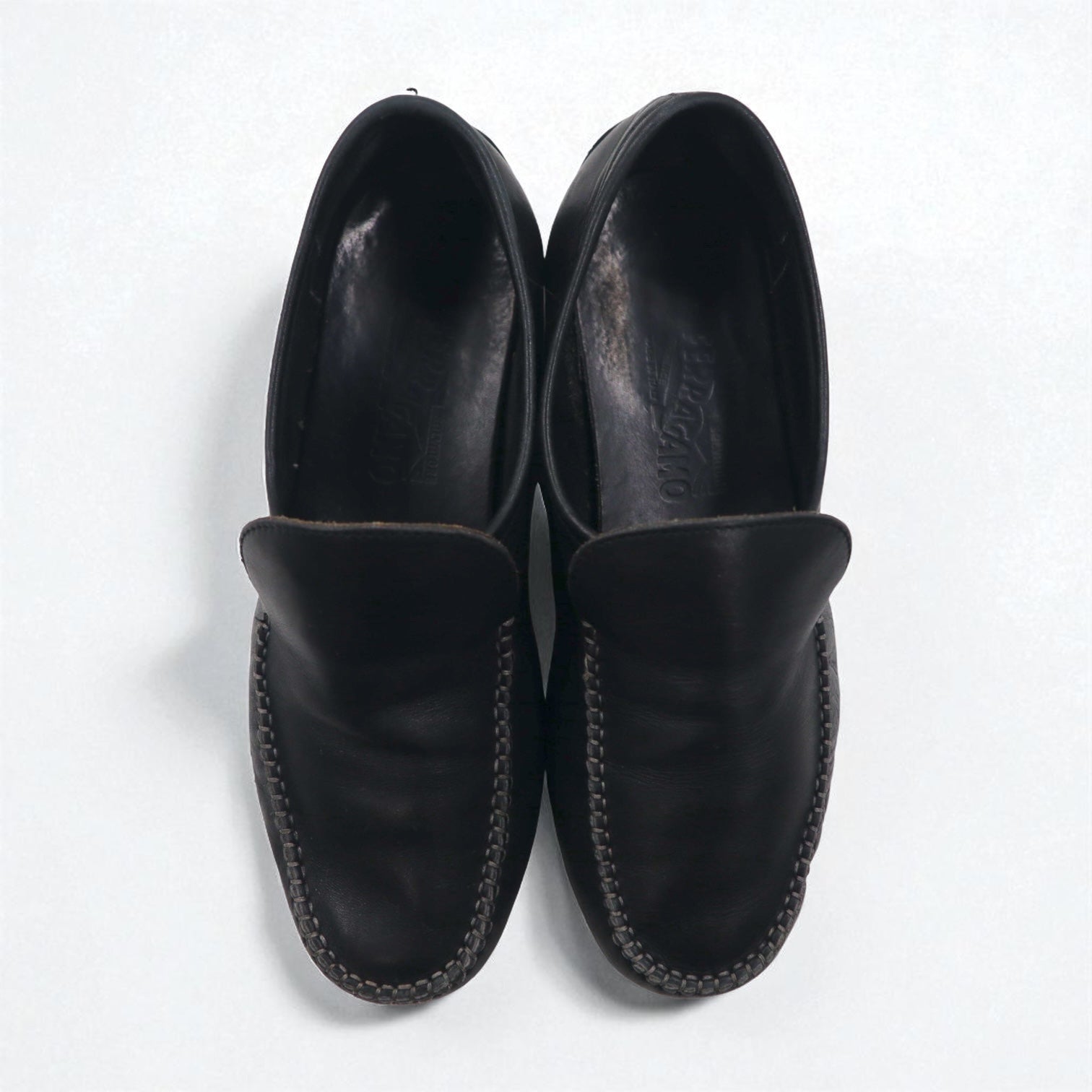 Salvatore Ferragamo Mocassini Driving Loafer Slip-on 26cm Neri Pelle Made in Italy