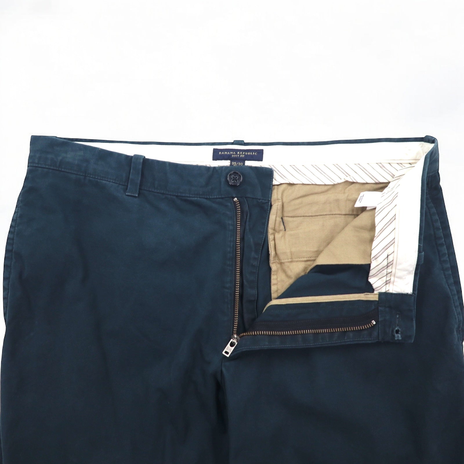 BANANA REPUBLIC Chino larghi 35 verde muschio cotone BOOT FIT