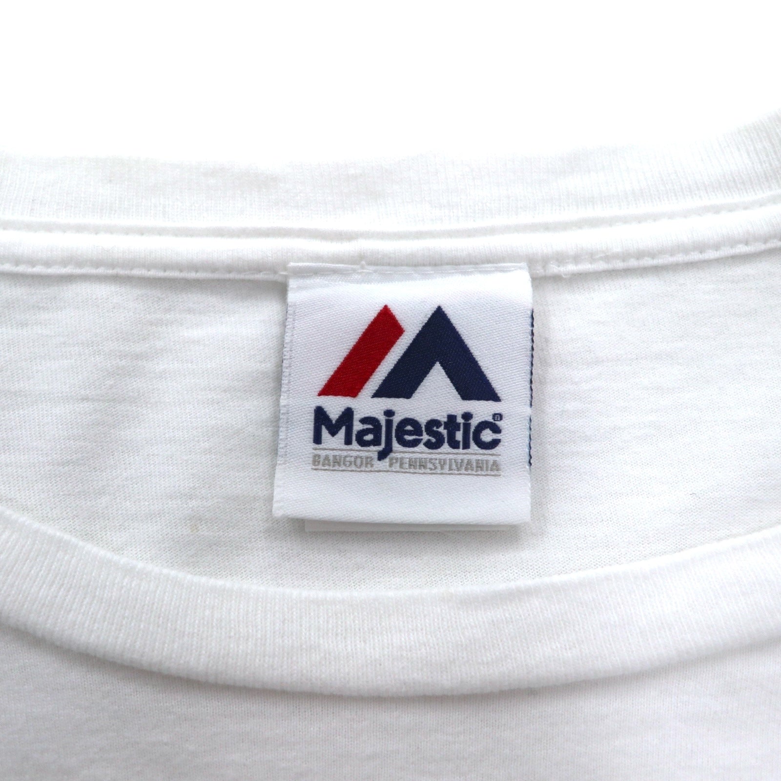 T-shirt a manica lunga Majestic, taglia XL, colore bianco, stampa sulle maniche, NFL PITTSBURGH STEELERS, fabbricata in Honduras