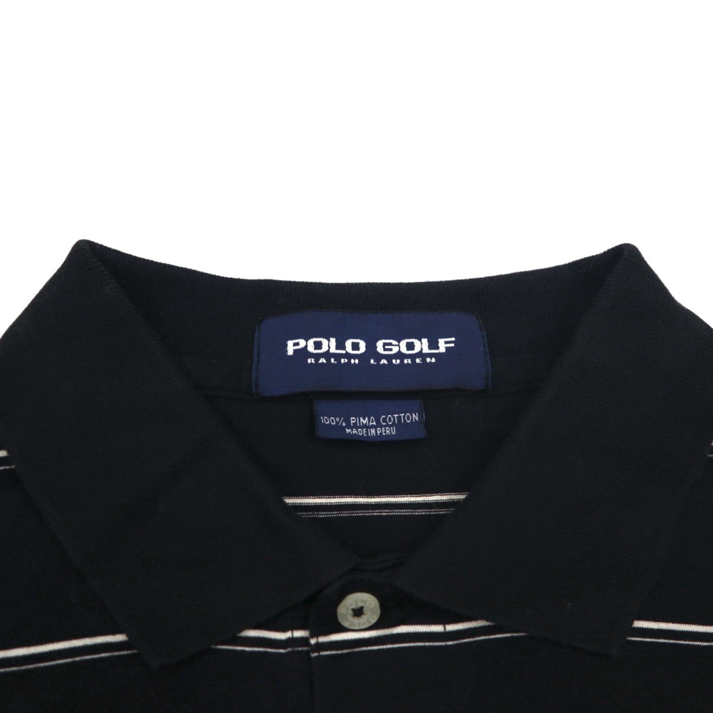 POLO GOLF RALPH LAUREN Polo in cotone Pima M Nero Righe Ricamo piccolo pony Perù
