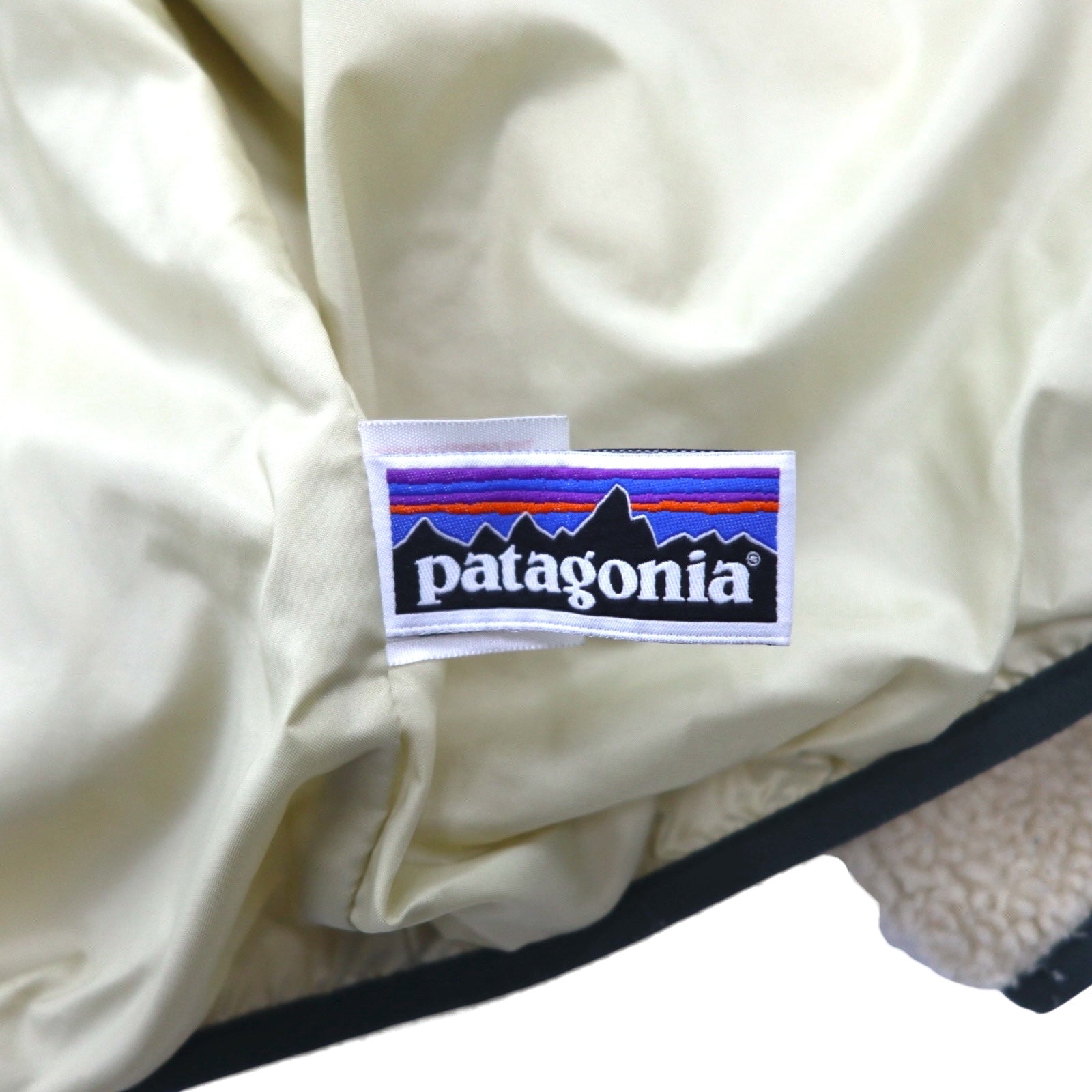 Patagonia レトロX Boys Retro-X Jacket ボア フリースジャケット M ナチュラル × グリーン ナイロン切替 65644