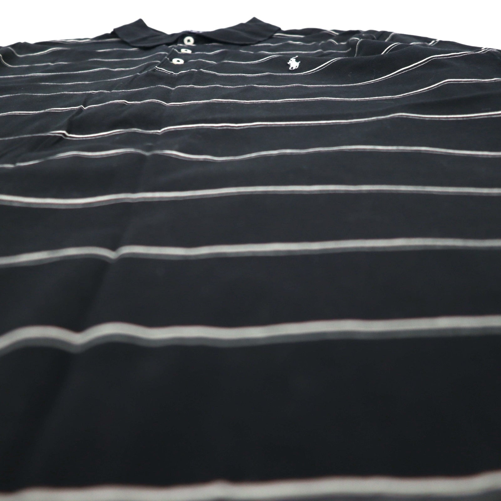 POLO GOLF RALPH LAUREN Polo in cotone Pima M Nero Righe Ricamo piccolo pony Perù