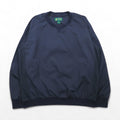 Brooks Brothers Giacca a vento pullover in nylon taglia L, blu navy con fianchi a costine, impermeabile ST ANDREWS LINKS