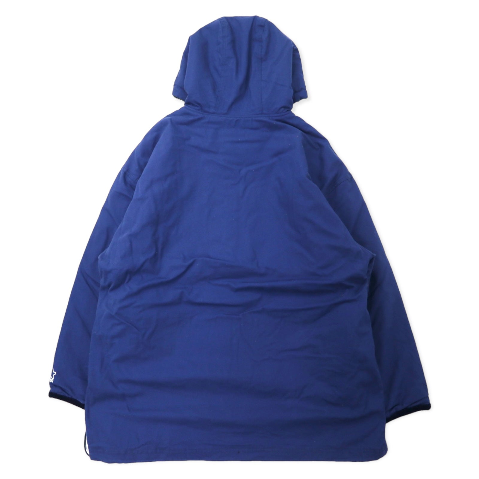 STARTER Anorak a mezza zip anni '90 XL Blu navy Cotone Fodera in pile Taglia grande