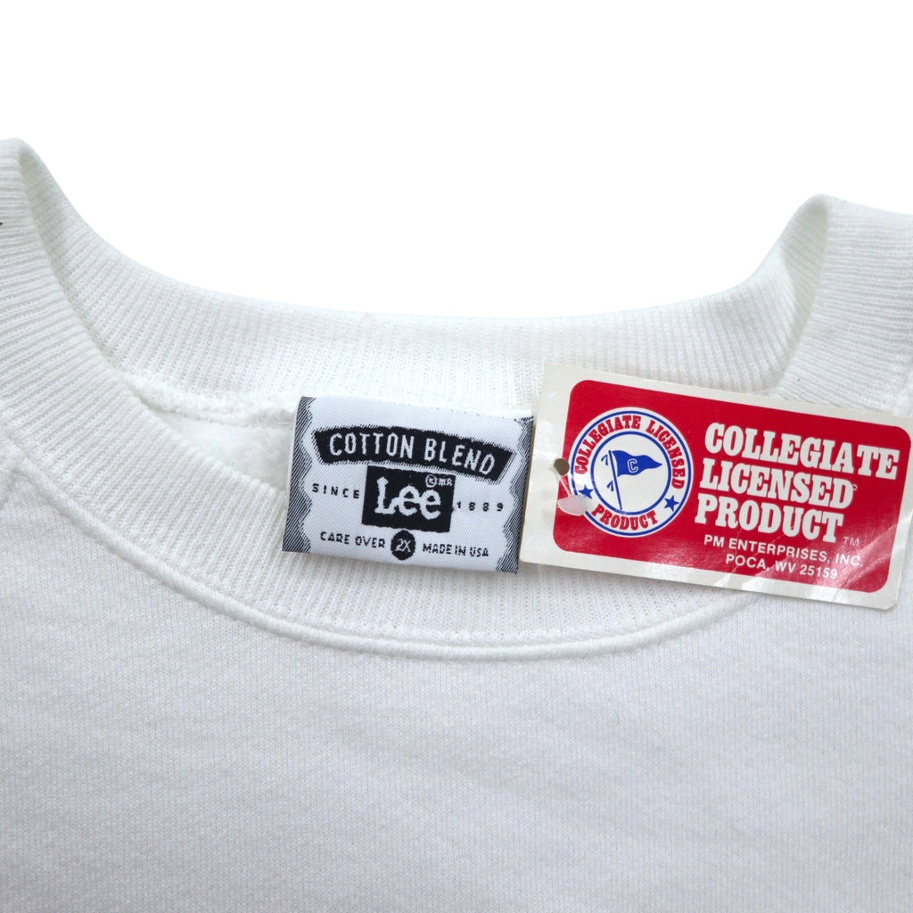 LEE 90年代 USA製 カレッジプリント スウェット 2XL ホワイト コットン MICHIGAN