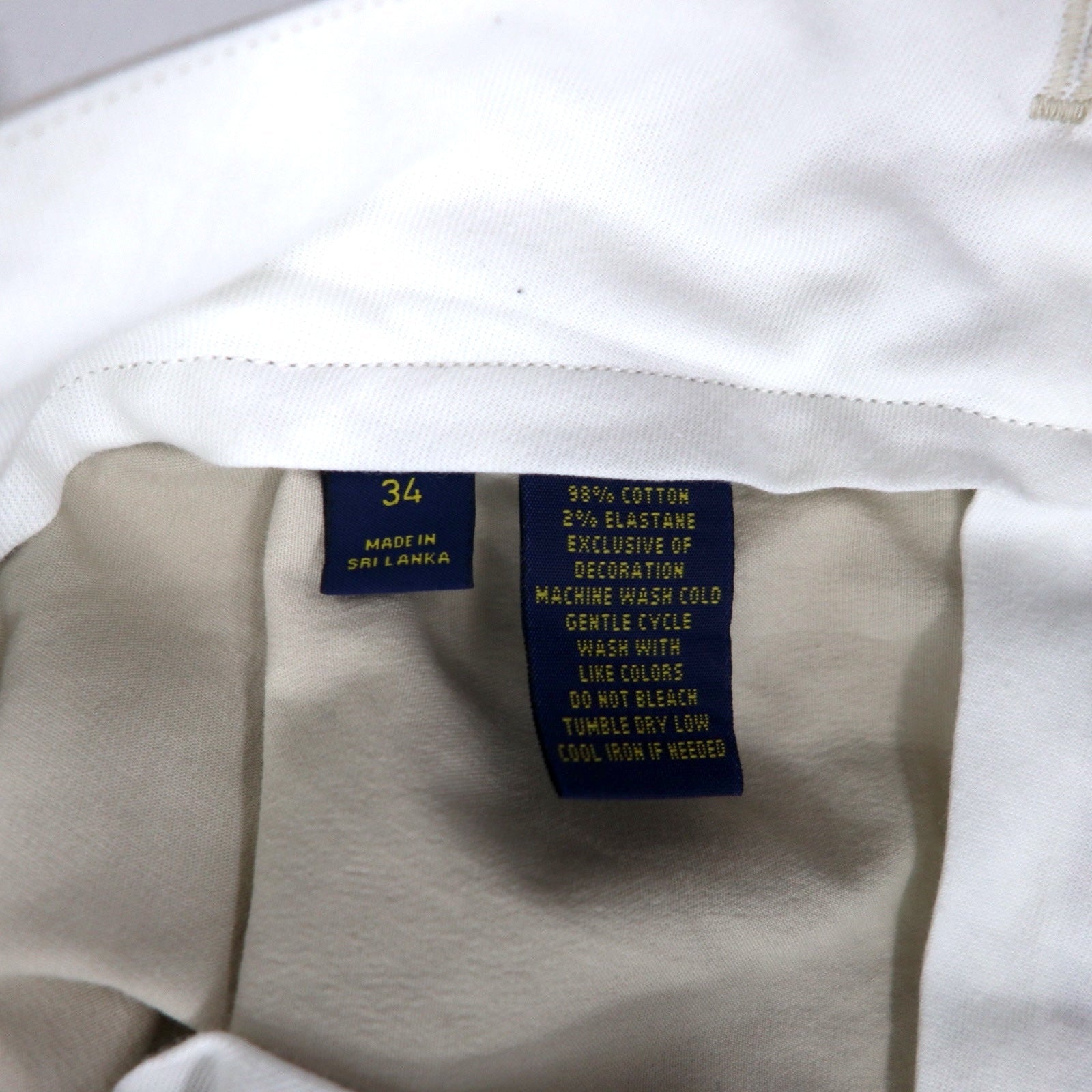 POLO GOLF RALPH LAUREN Polo Chino Shorts Pantaloncini 34 Beige Cotone Stretch COTTON TWILL WITH STRETCH