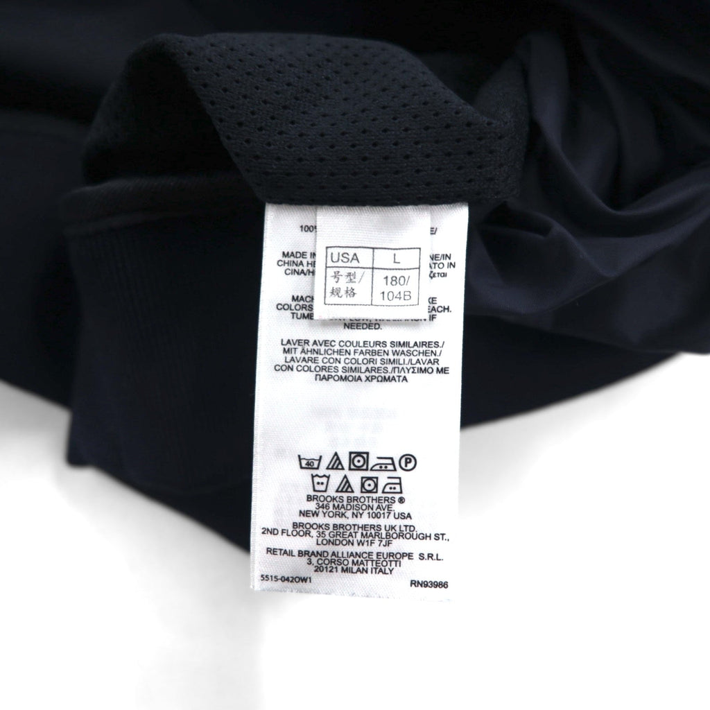 Brooks Brothers Giacca a vento pullover in nylon taglia L, blu navy con fianchi a costine, impermeabile ST ANDREWS LINKS