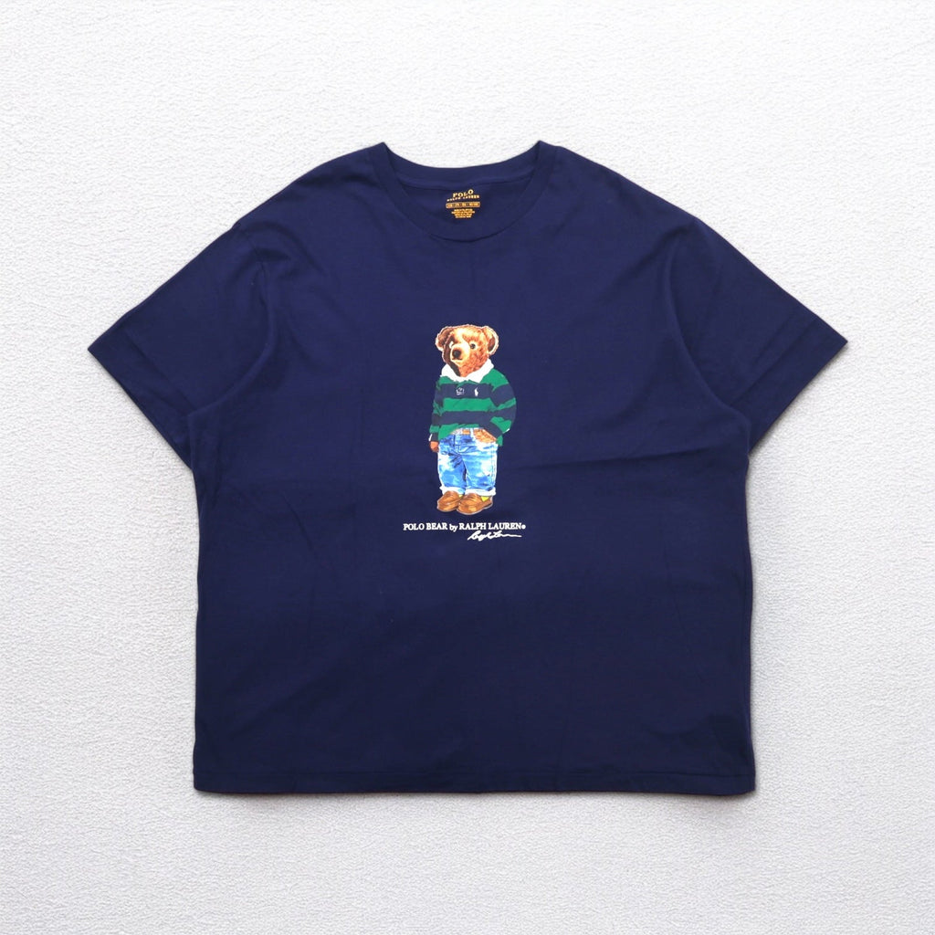POLO RALPH LAUREN T-Shirt Polo Bear 2XL Navy Cotone Big Size