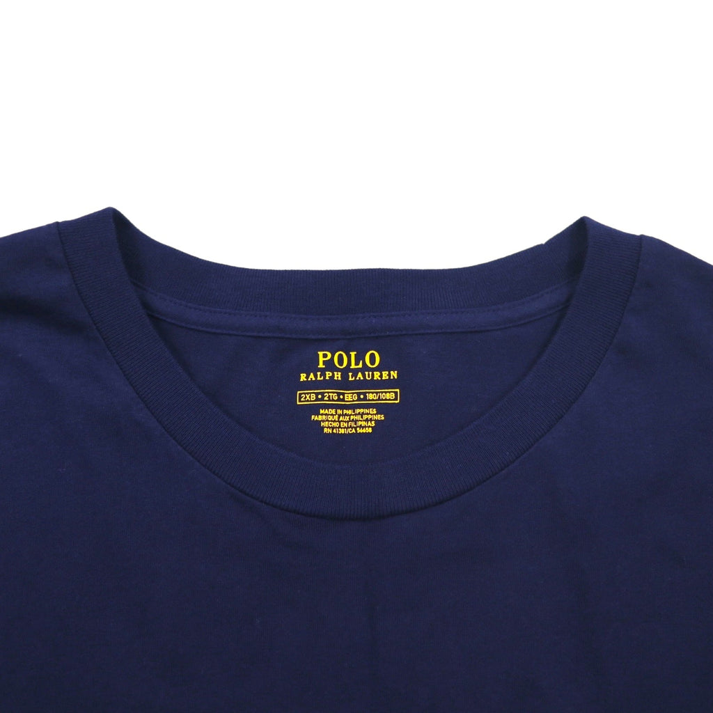 POLO RALPH LAUREN T-Shirt Polo Bear 2XL Navy Cotone Big Size