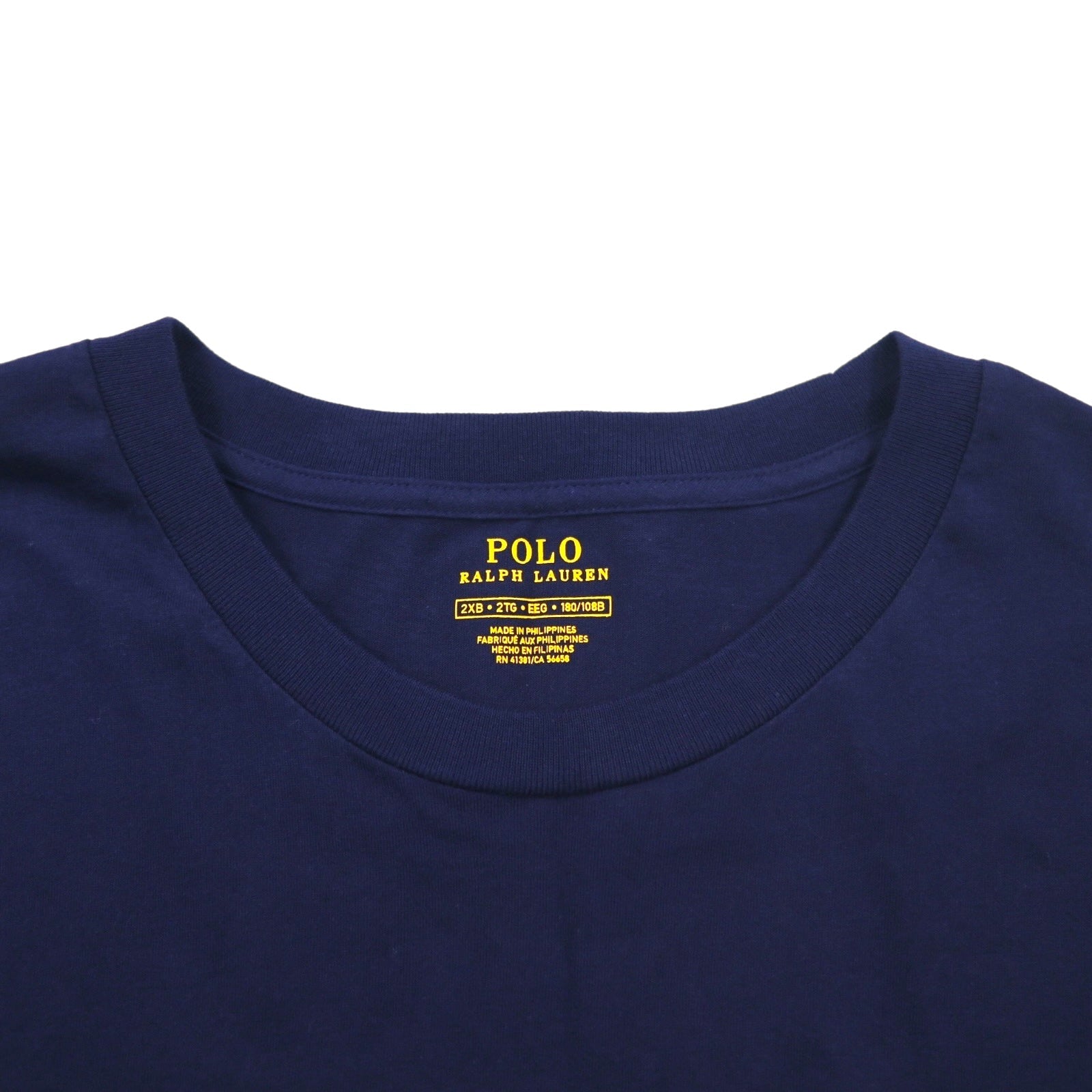 POLO RALPH LAUREN T-Shirt Polo Bear 2XL Navy Cotone Big Size