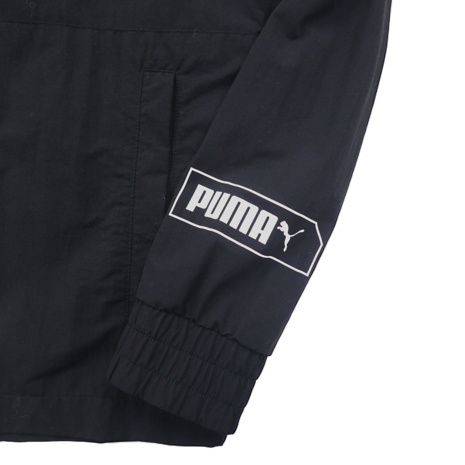 PUMA Giacca a vento in tessuto L Nero Nylon Logo 581075