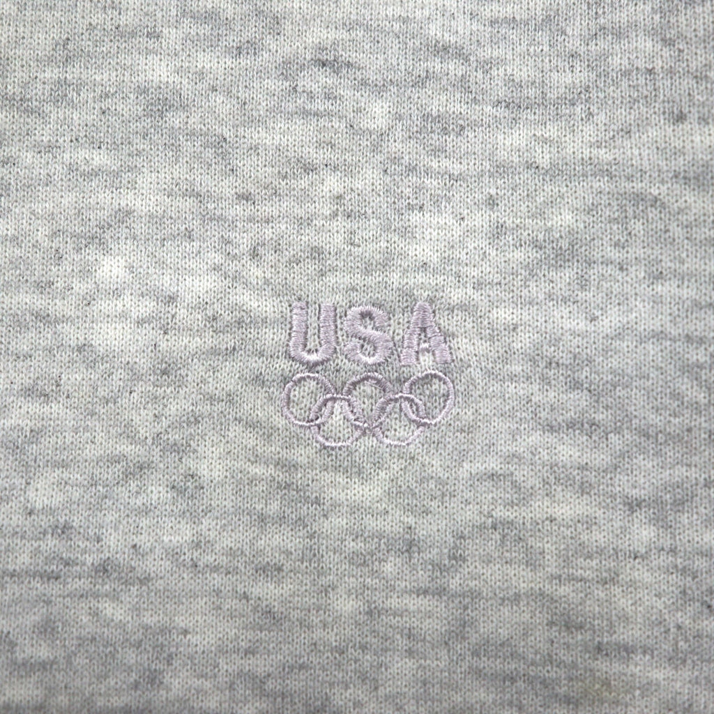 JC PENNEY Anni '90 Made in USA Felpa girocollo L Grigio tinta unita Ricamo con logo delle Olimpiadi USA