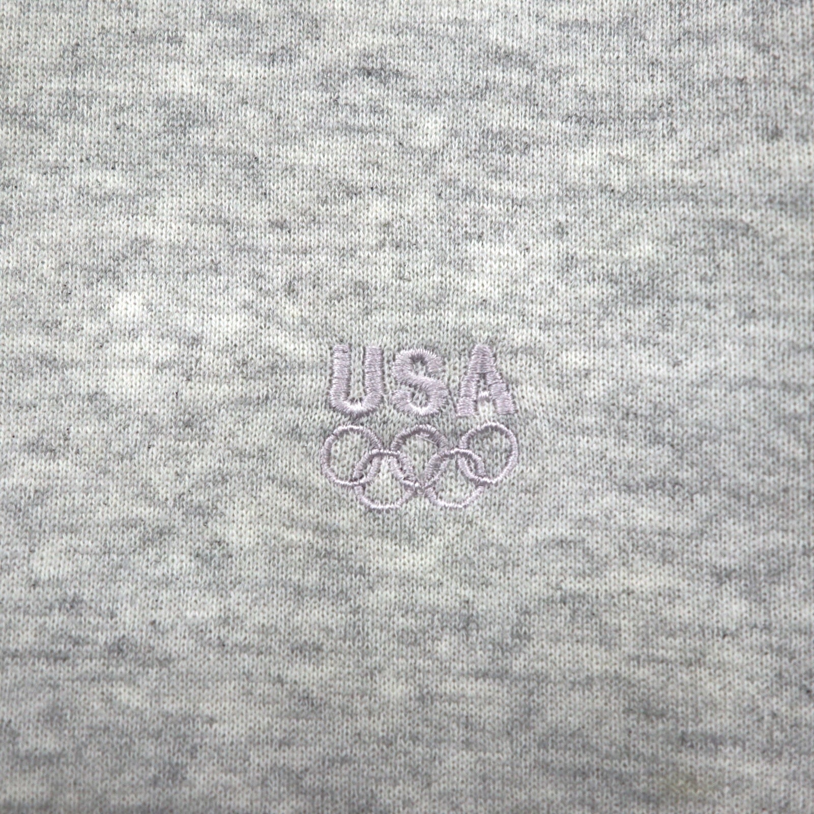 JC PENNEY Anni '90 Made in USA Felpa girocollo L Grigio tinta unita Ricamo con logo delle Olimpiadi USA
