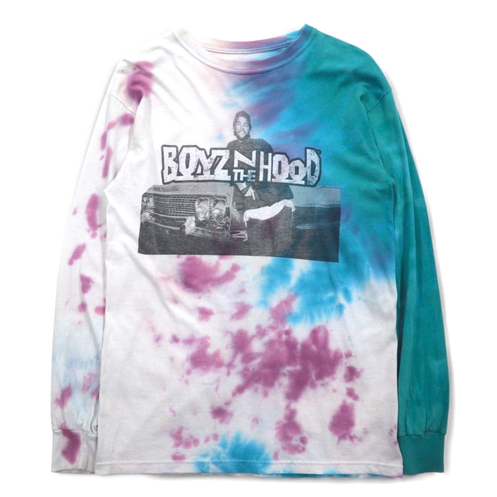 BOYZ N THE HOOD Film anni '90 ICE CUBE Hip Hop T-shirt a maniche lunghe S Tie-dye N.W.A. Fatto in Messico