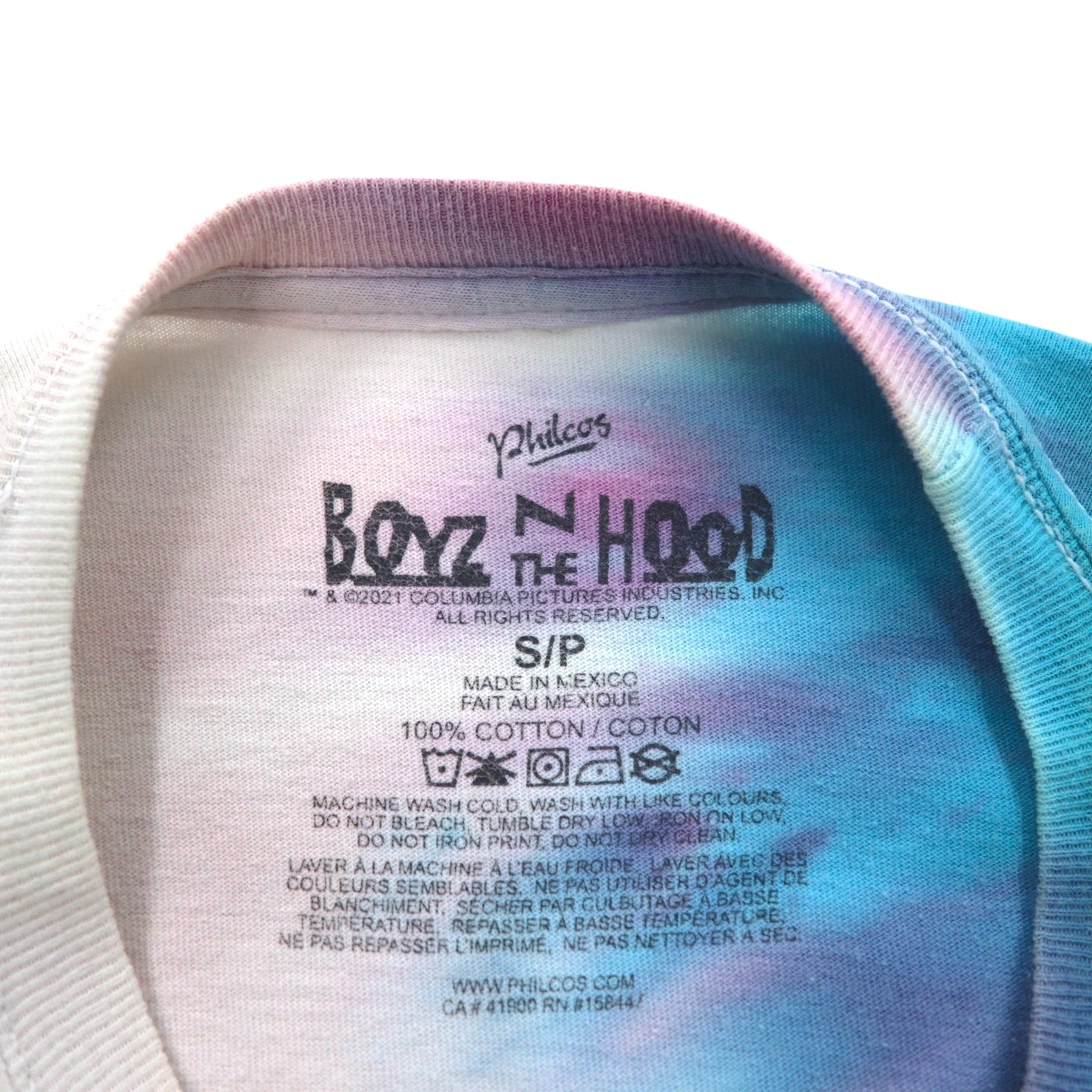 BOYZ N THE HOOD Film anni '90 ICE CUBE Hip Hop T-shirt a maniche lunghe S Tie-dye N.W.A. Fatto in Messico