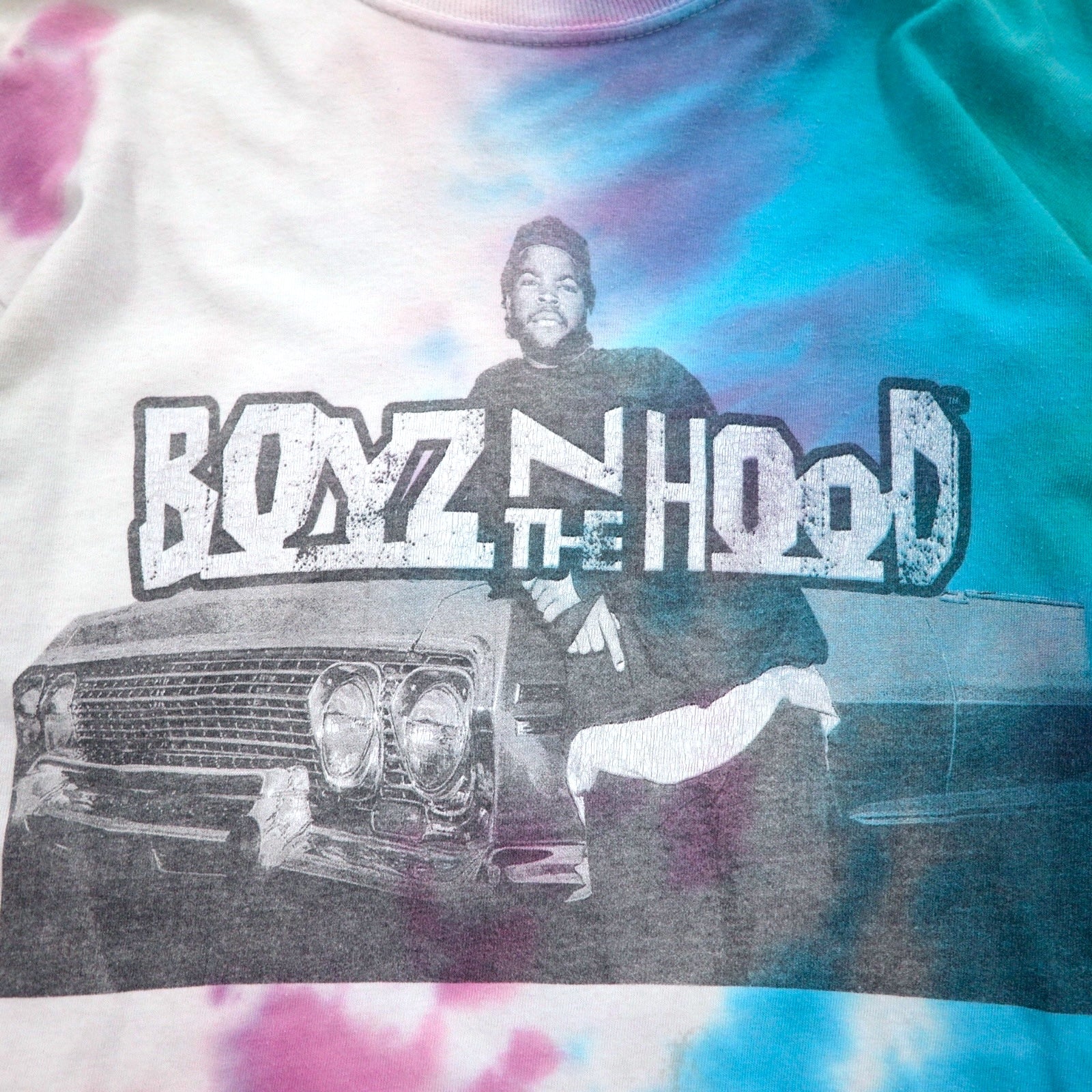 BOYZ N THE HOOD Film anni '90 ICE CUBE Hip Hop T-shirt a maniche lunghe S Tie-dye N.W.A. Fatto in Messico