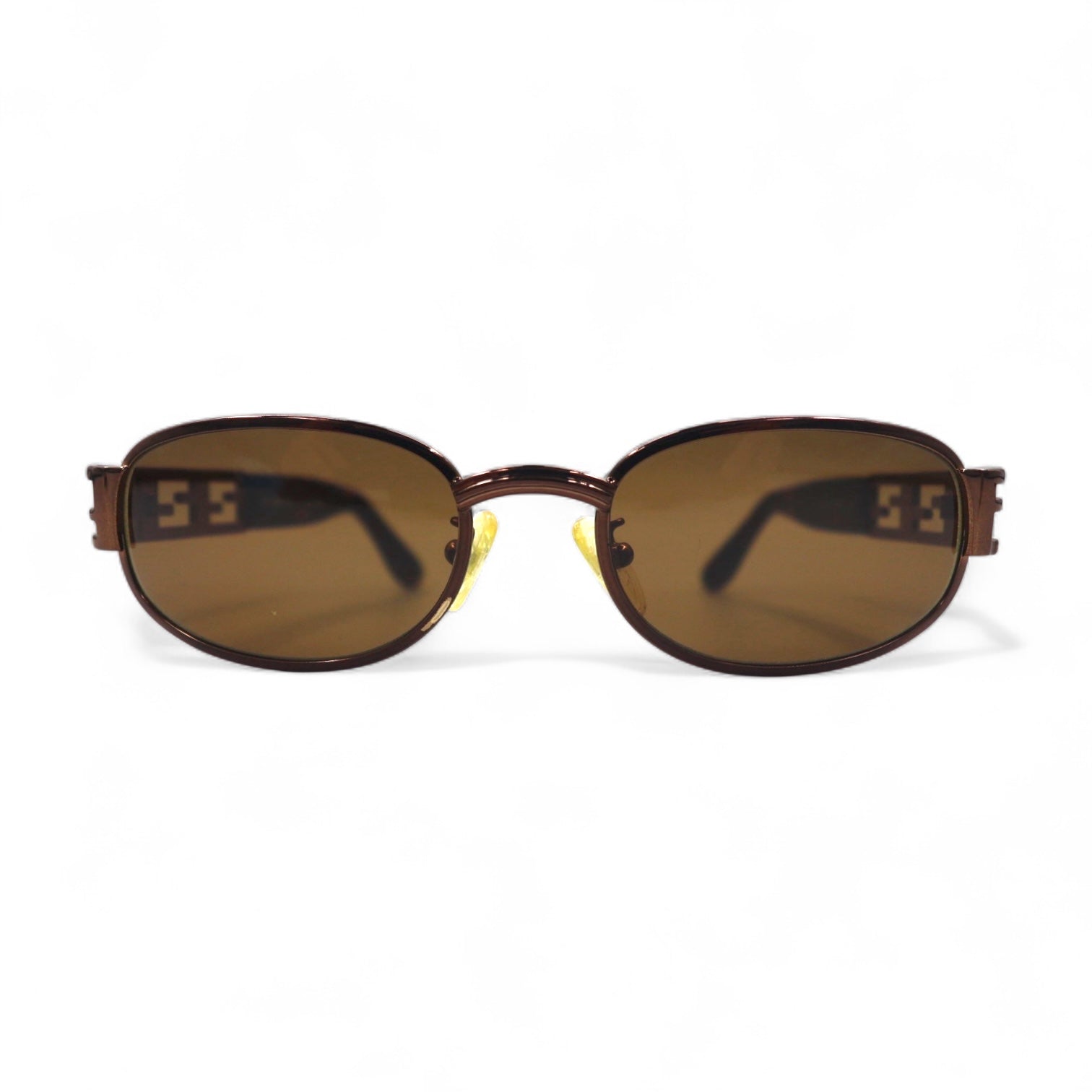 FENDI Occhiali da sole ovali vintage 130 montatura in metallo tartarugata ZUCCA FS175 CAFE Made in Italy
