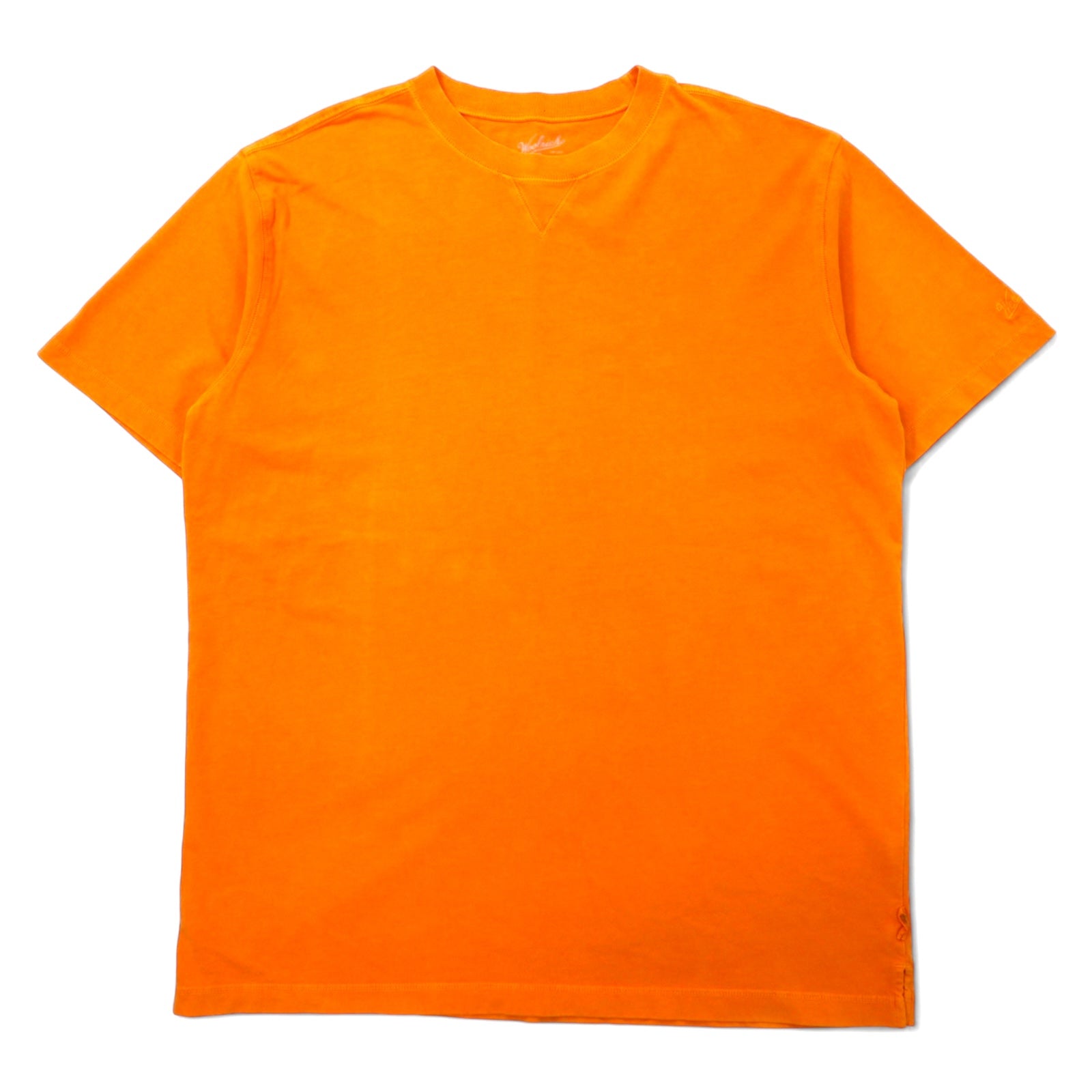 Woolrich T-shirt pesante XL arancione cotone scollo a V vestibilità ampia