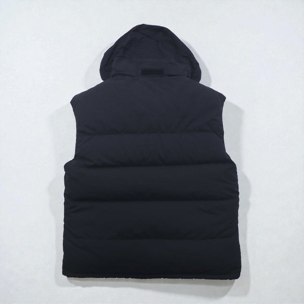 THE NORTH FACE ヌプシ グースダウン ベスト M ブラック ナイロン フード収納 ドローコード