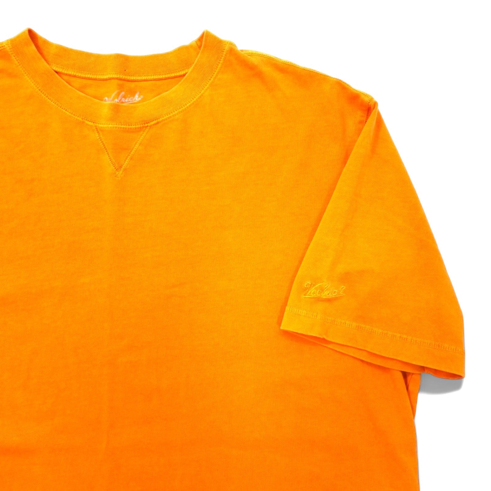 Woolrich T-shirt pesante XL arancione cotone scollo a V vestibilità ampia