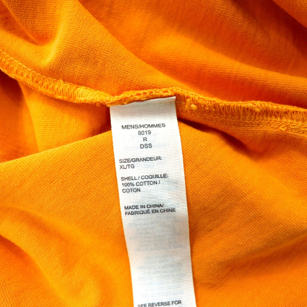 Woolrich T-shirt pesante XL arancione cotone scollo a V vestibilità ampia