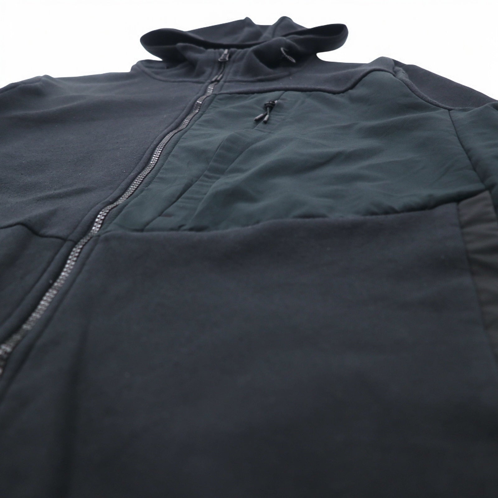 Felpa con cappuccio full zip C9 by Champion, taglia L, colore nero, cotone poliestere