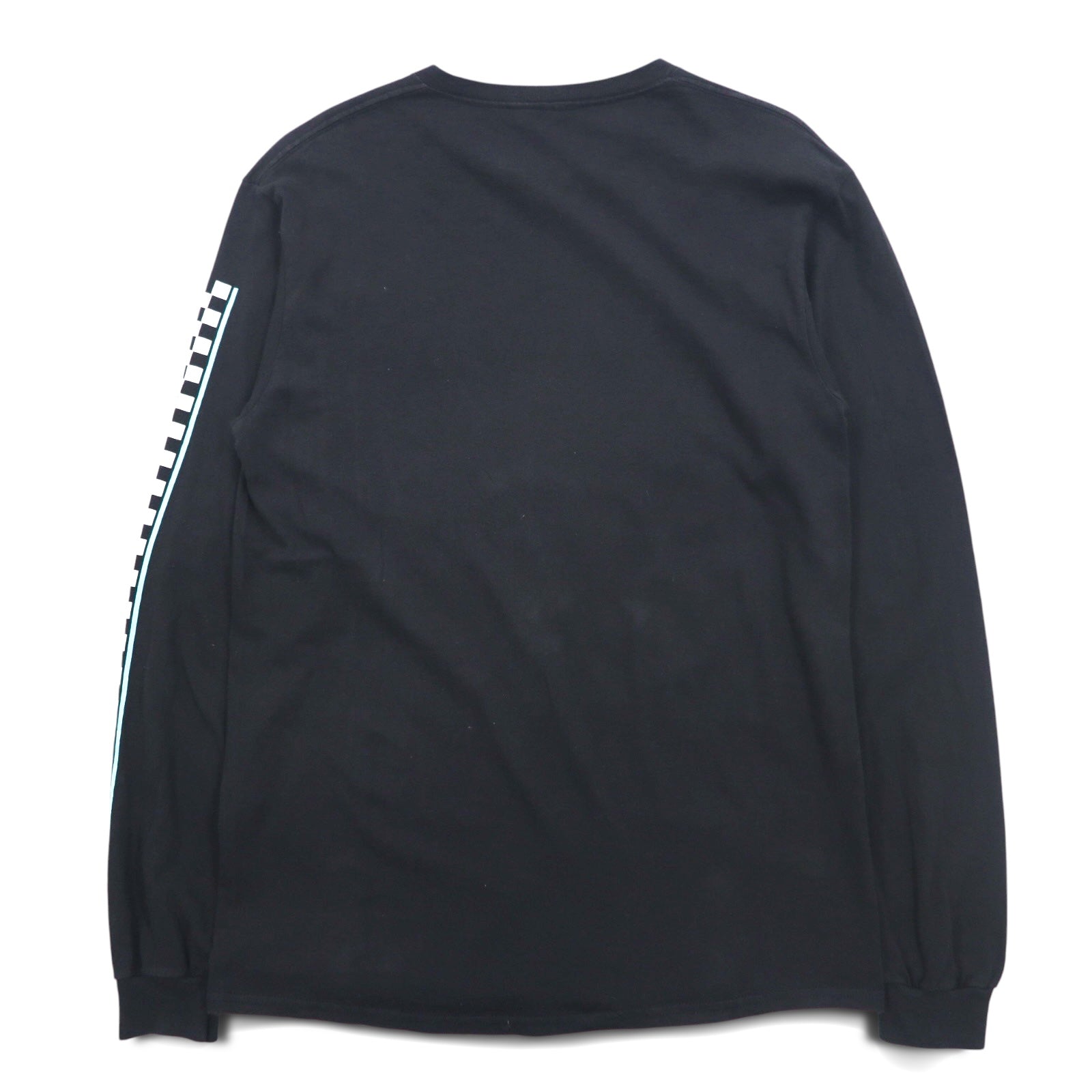 NINTENDO 1985 任天堂 ロングスリーブTシャツ ロンT M ブラック 袖プリント フラッグチェック