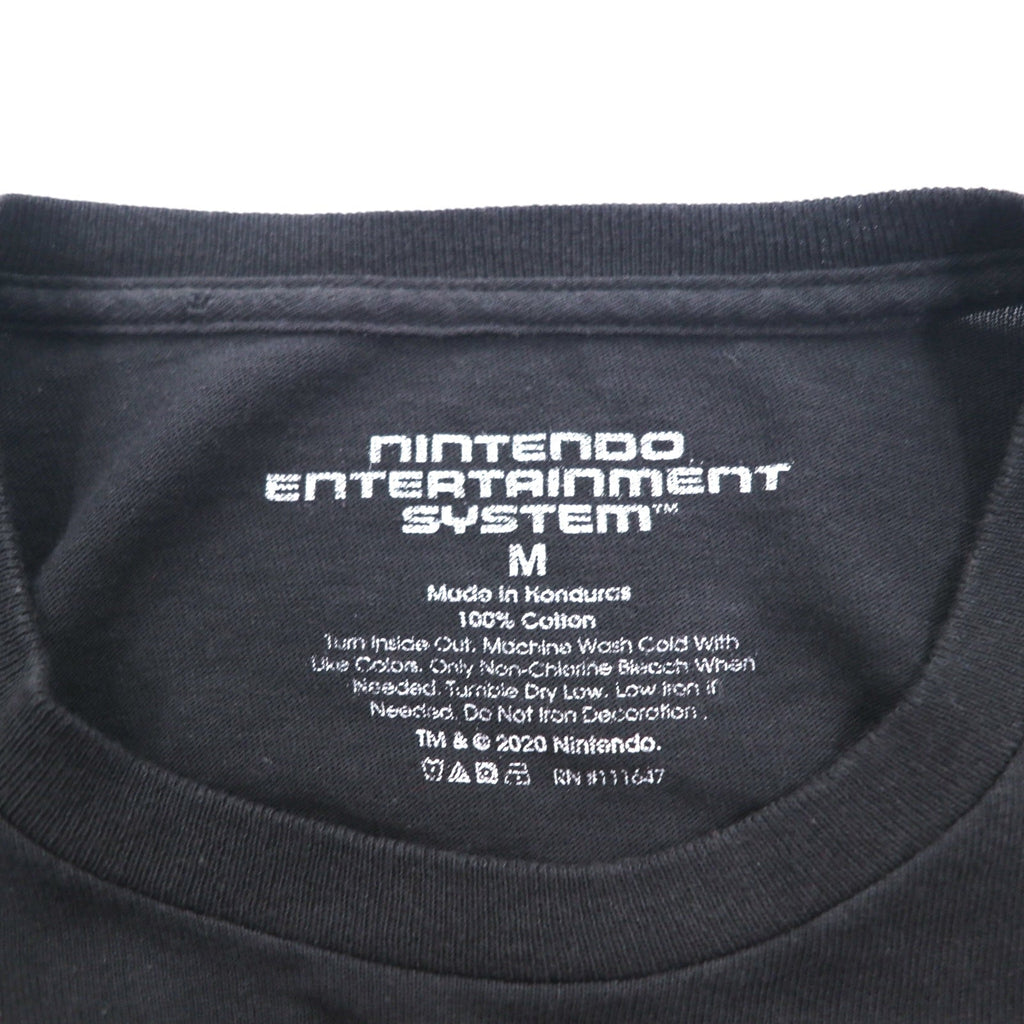 NINTENDO 1985 Nintendo T-Shirt a maniche lunghe Long Tee M Nero Stampa sulle maniche a scacchi