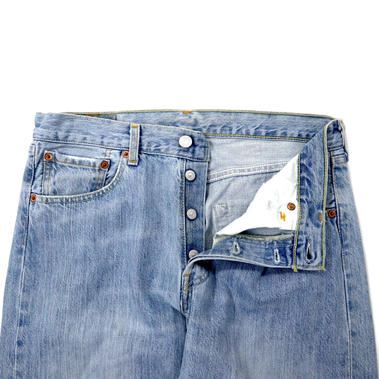 Levi's Made in Spain Anni 2000 Euro Levi's 501 Jeans 31 Blu Ice Wash Cotone Chiusura a bottoni Retro bottone 295 501-0178