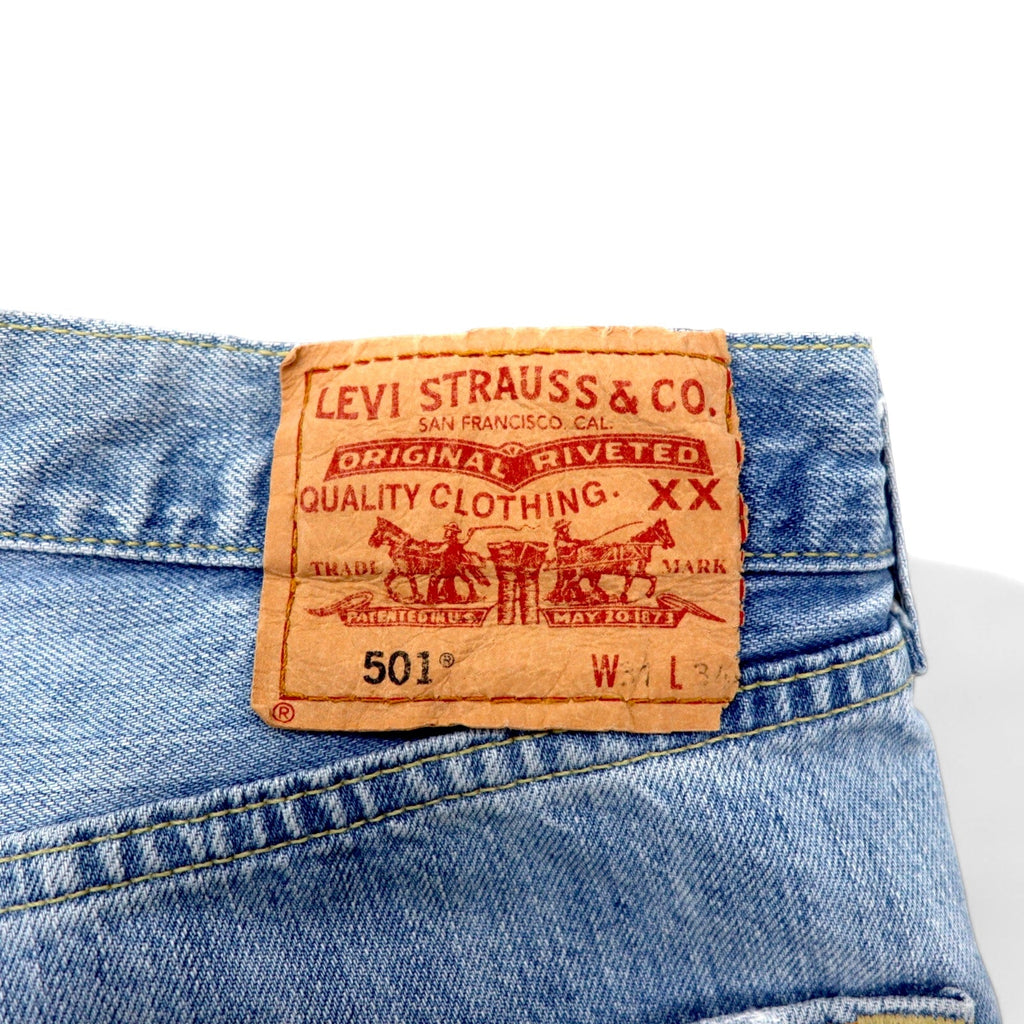 Levi's Made in Spain Anni 2000 Euro Levi's 501 Jeans 31 Blu Ice Wash Cotone Chiusura a bottoni Retro bottone 295 501-0178