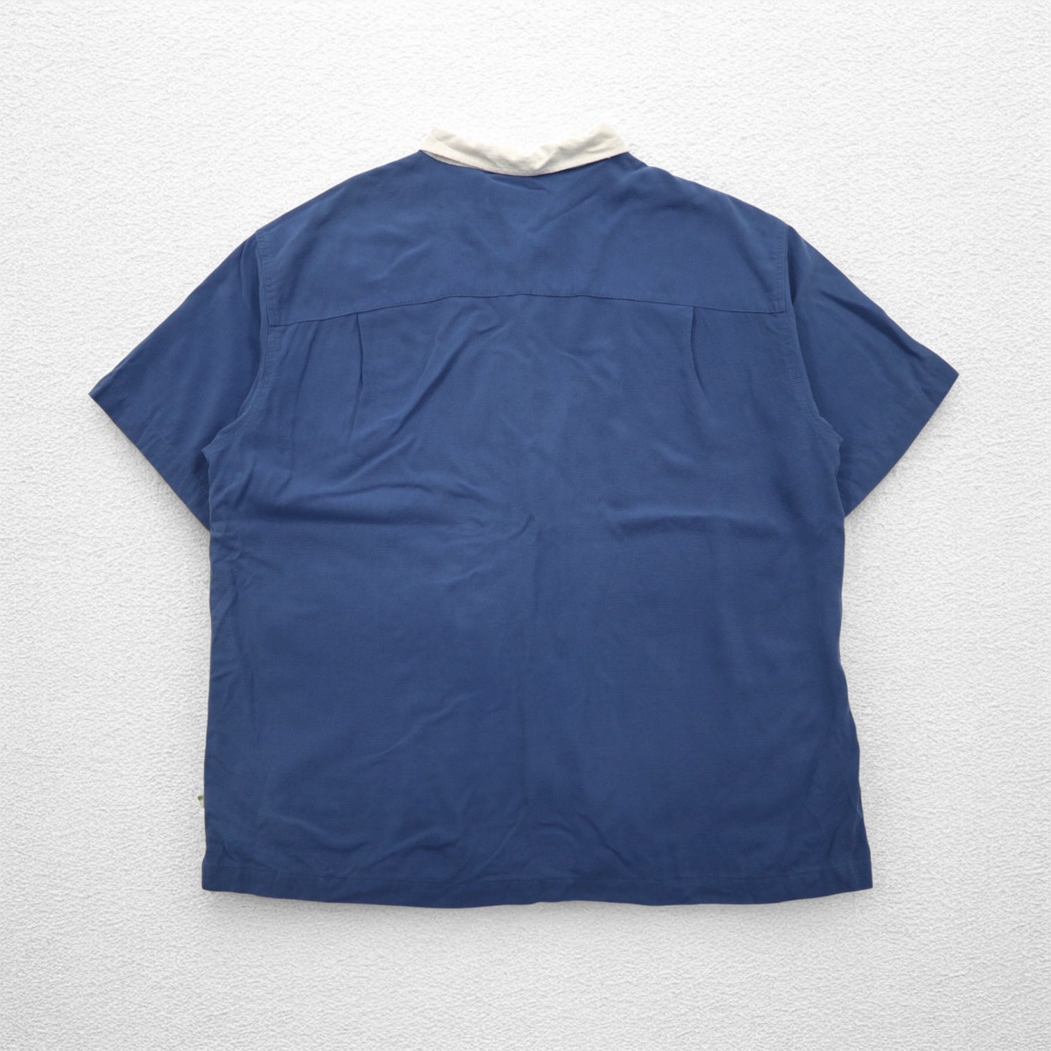 Island Shores Camicia di seta a maniche corte, collo aperto, stile Aloha, 2XL, blu, taglio squadrato, lavabile