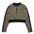 PUMA Felpa corta mezza zip M Leopardata Beige Felpata Linea laterale