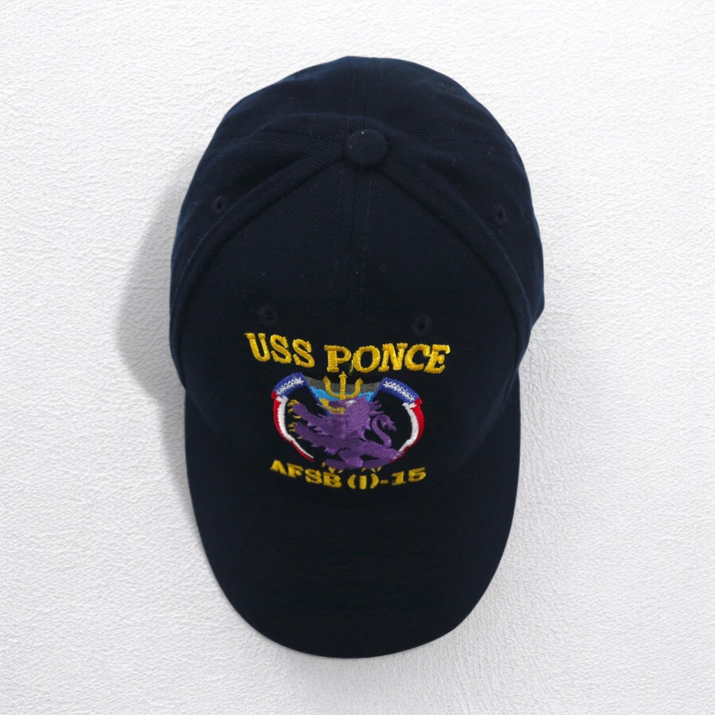 USA製 90年代 アメリカ海軍 USS PONCE キャップ FREE ベルト ネイビー ウール ギャバジン Proud Lion ミリタリー THE CORPS