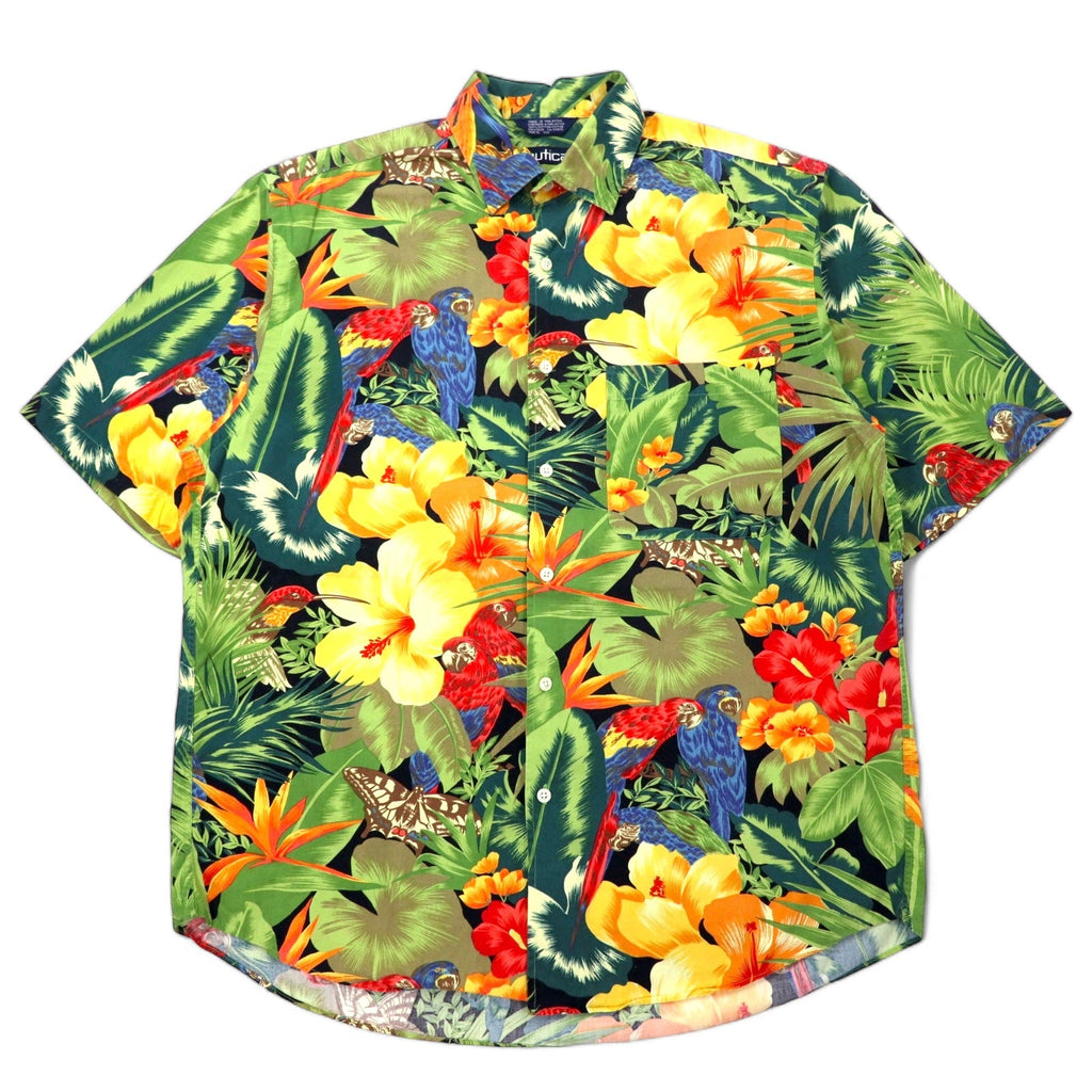 nautica anni '90 camicia hawaiana M multicolore cotone floreale botanico
