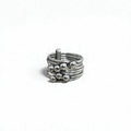 Vintage Mexican Jewelry Anello a 7 fili Argento 925 Modernista