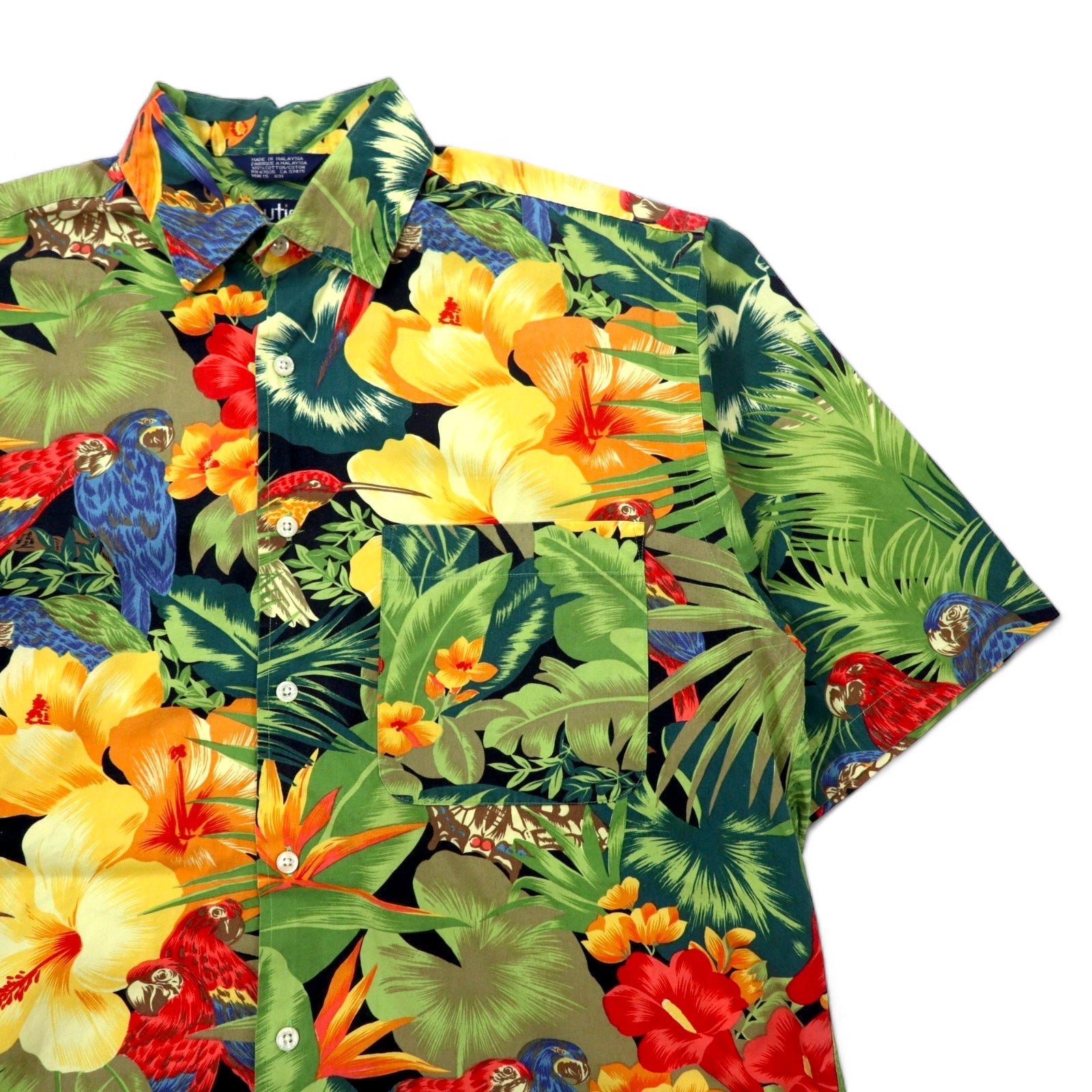 nautica anni '90 camicia hawaiana M multicolore cotone floreale botanico