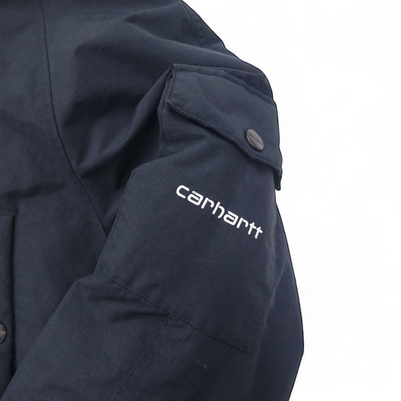 Carhartt N-3B Piumino L Nero Nylon Imbottitura Pelliccia Staccabile Coulisse Doppia Cerniera ANCHORAGE PARKA