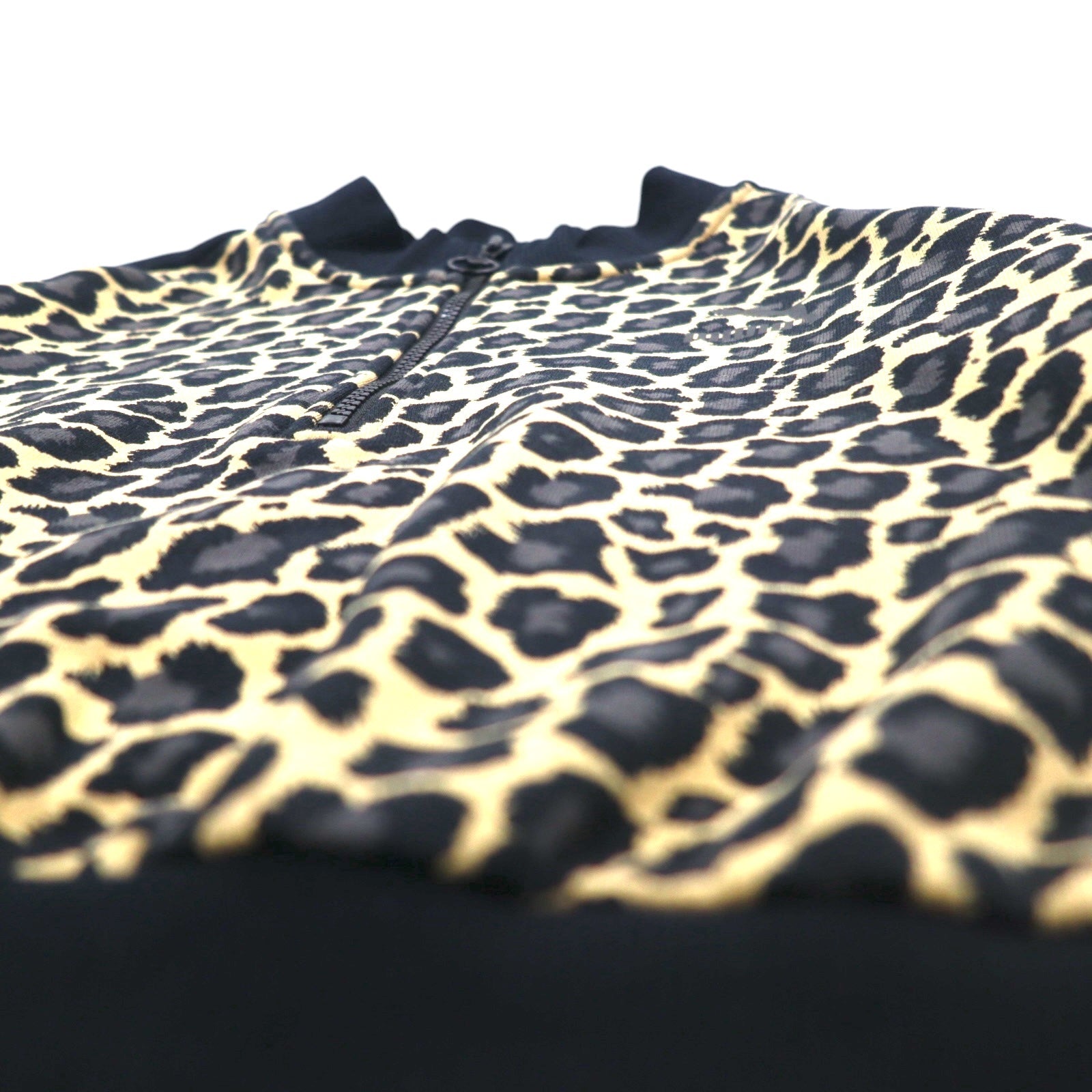 PUMA Felpa corta mezza zip M Leopardata Beige Felpata Linea laterale
