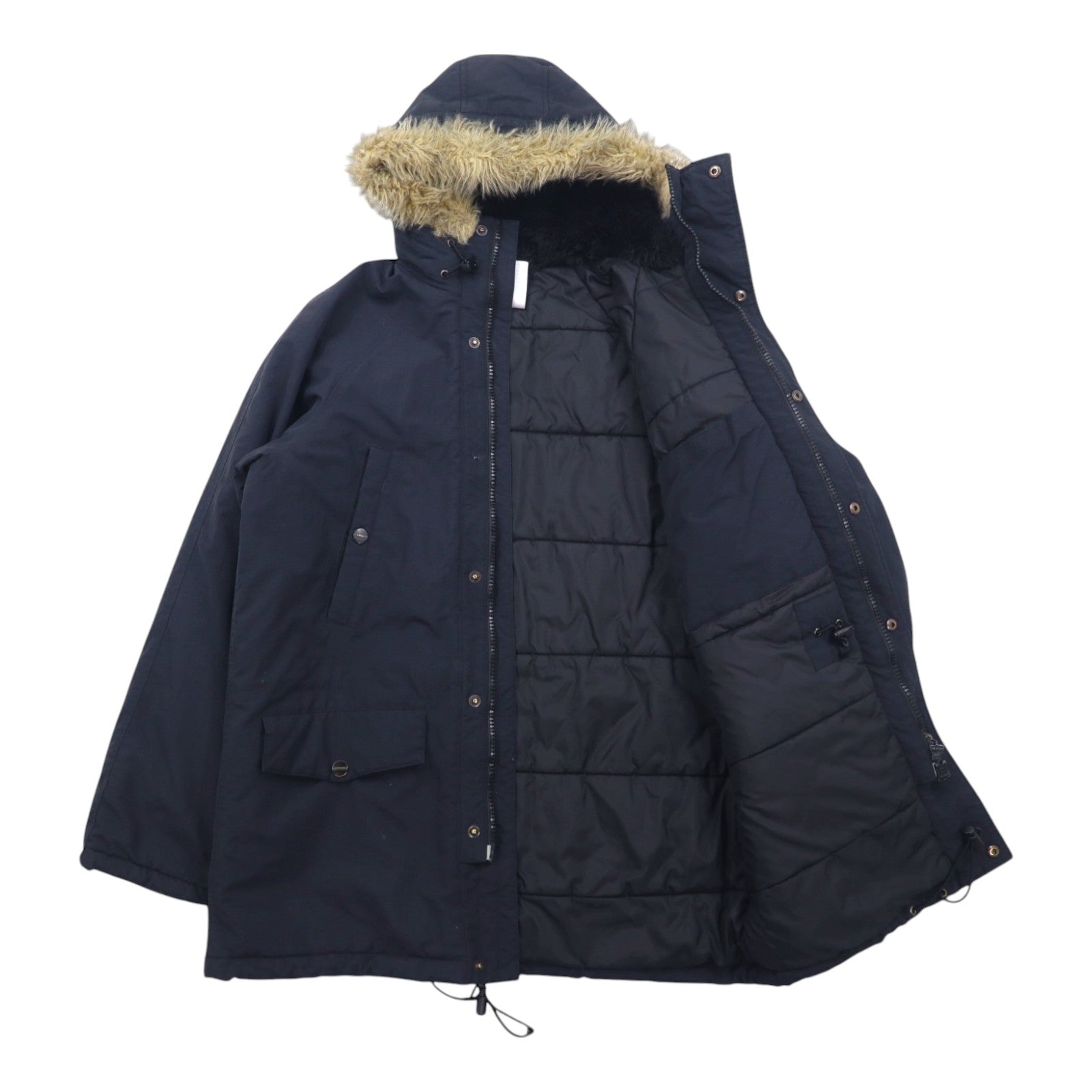 Carhartt N-3B Piumino L Nero Nylon Imbottitura Pelliccia Staccabile Coulisse Doppia Cerniera ANCHORAGE PARKA