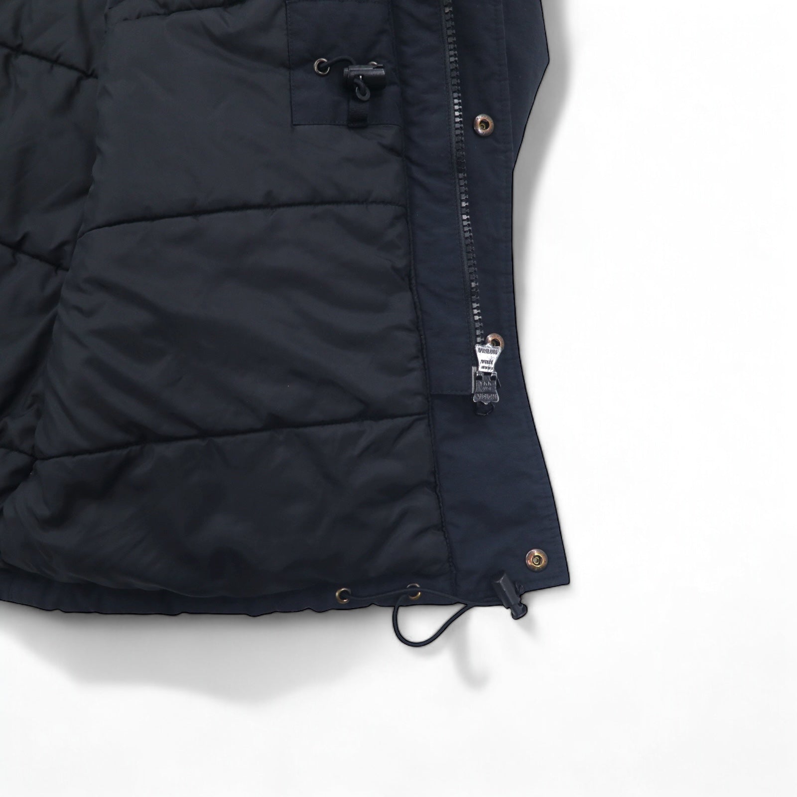 Carhartt N-3B Piumino L Nero Nylon Imbottitura Pelliccia Staccabile Coulisse Doppia Cerniera ANCHORAGE PARKA