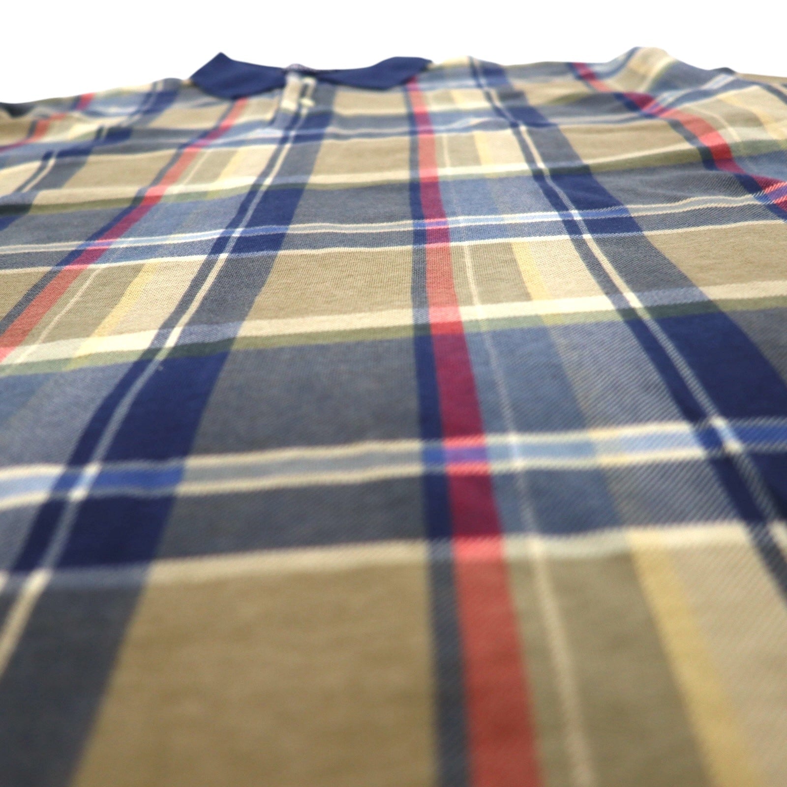 Polo Nautica anni '90, taglia XL, blu navy, a quadri, in cotone, con logo ricamato.