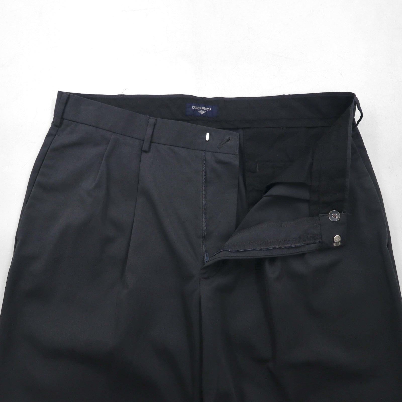 DOCKERS (Levi's) Pantaloni ampi con due pinces anni 2000, taglia L, grigi, poliestere
