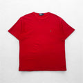 Polo by Ralph Lauren 90年代 シングルステッチ 鹿の子 Tシャツ L レッド コットン スモールポニー刺繍